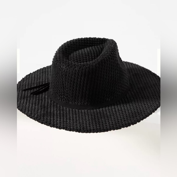 Anthropologie Black Textured Terry Rancher Hat New main image 5